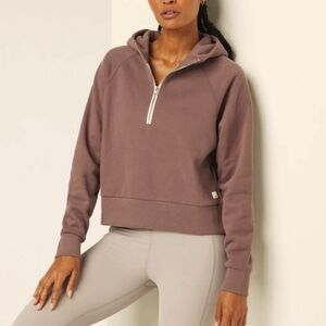 VUORI Restore Half Zip Hoodie - womens size Med - light brown
